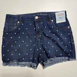 NWT Cat & Jack XL 14/16 America Stars Jean shorts